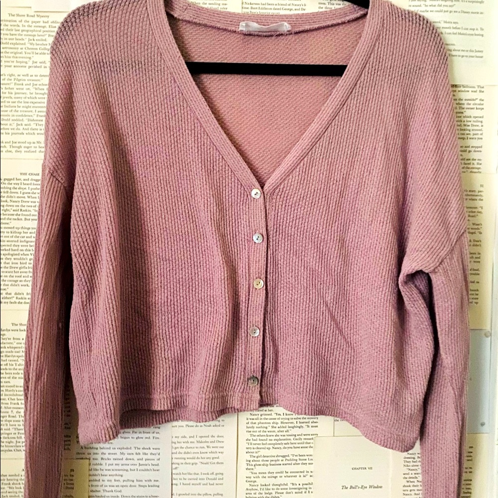 double zero dusty pink cropped sweater